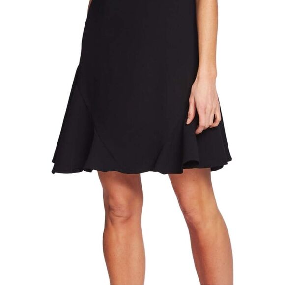 CECE Chic Neck Bow Tie Short Sleeve Flounce LBD Dress 2 US Nordstrom New - Picture 5 of 6